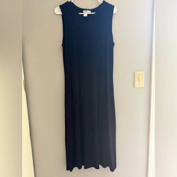 Coldwater Creek VTG Dress Women’s SZ Medium Black Slinky Stretch Y2K Maxi Goth - Picture 1 of 8